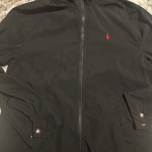 Polo Ralph Lauren Black Windbreaker with Red Logo